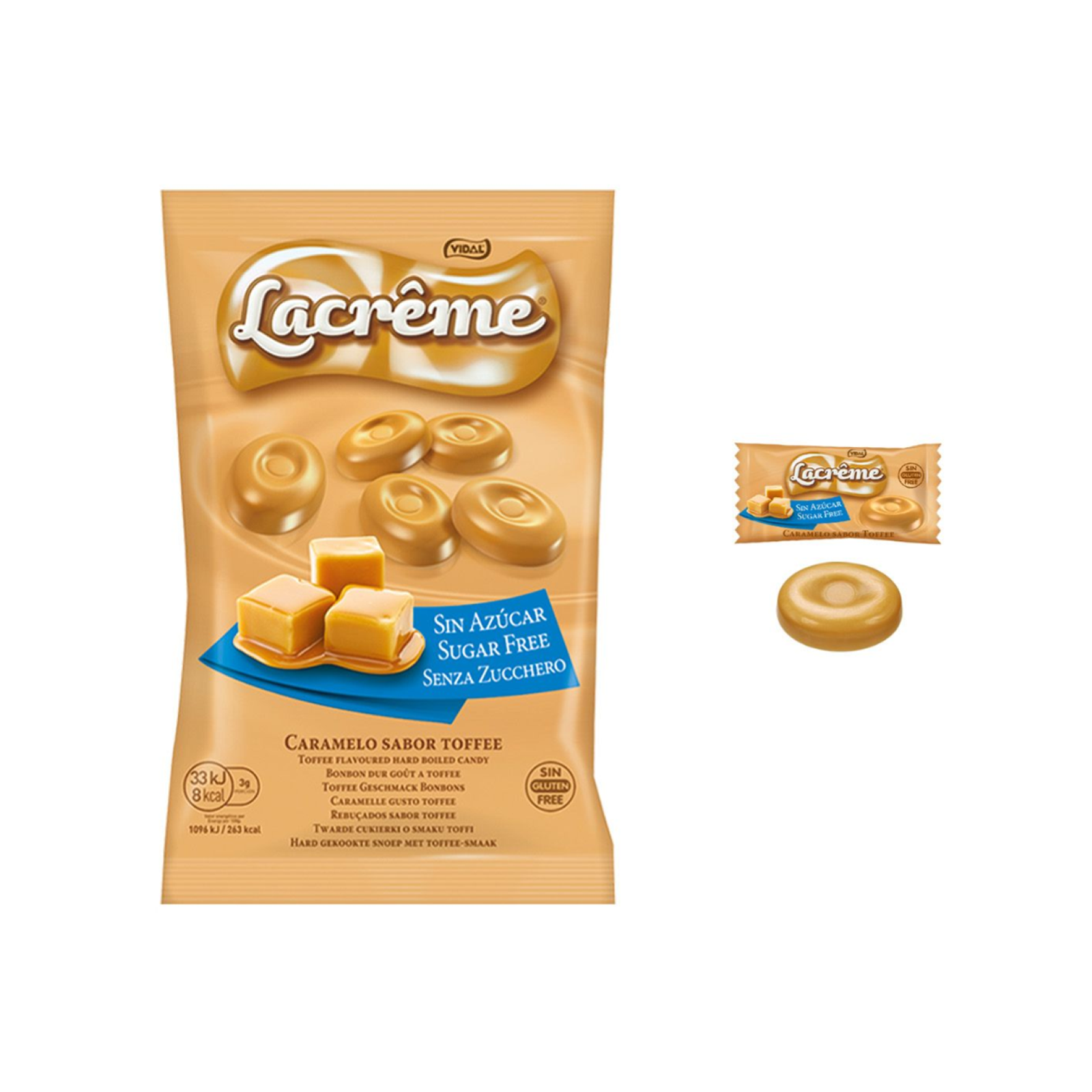Caramelle Toffee La Crême Caramelle Dure Toffee Vidal Busta da 300 pz