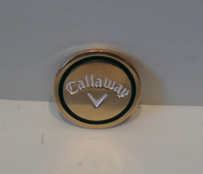 Callaway Golf Ball Marker - Lucky Four Leaf Clover Horseshoe Design - Gold Tone