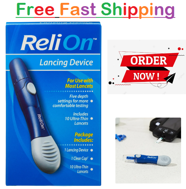 ReliOn Lancing Device For use with most lancets 10 UltraThin Lancets
