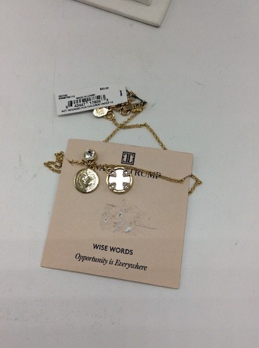 $45 Ivanka Trump Zinc Brass Cast Chain necklace Opportunity is Everywhere  IT410 - Afbeelding 6 van 6