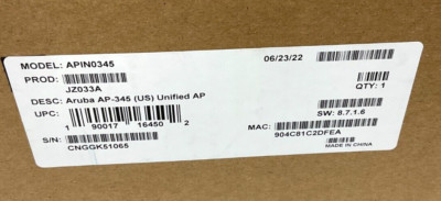 HPE Aruba Networks AP-345 Wireless Access Point JZ033A    ️  ️ NEW! Open Box!