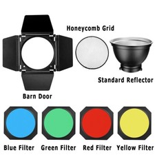 High Quality Versatile Barn Door Honeycomb Grid 4PCS Color Gel Filters Reflector