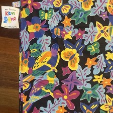 Ken Done Cotton Scarf Birds Flowers Butterflies Colorful 42x58  Art to Wear NWT