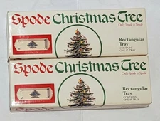 Two 2 Spode Christmas Tree Trays 9"  ONE NEW, ONE USED ONCE
