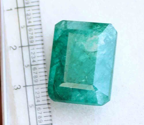 22.30 Ct Natural Octagon Cut Brazilian Green Emerald Loose Gemstone - Picture 2 of 5