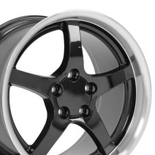 Black 5 Spoke 17x9.5 18x10.5 Set 4 Fit C5 Corvette Camaro Firebird Black 5 Spoke 17x9.5 18x10.5 Set 4 Fit C5 Corvette Camaro Firebird