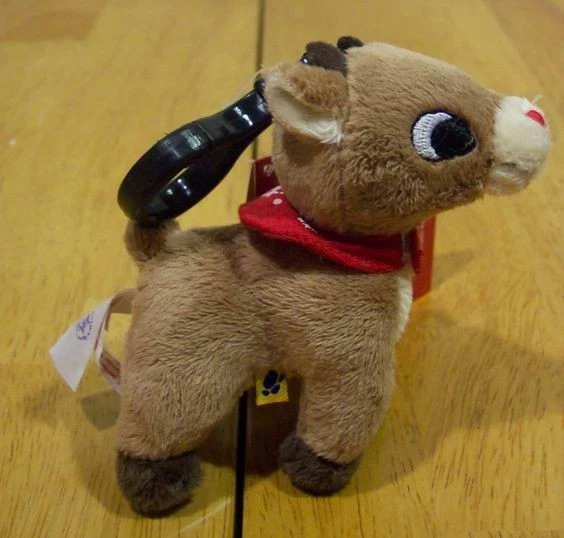 RUDOLPH EL RENO NARIZ ROJA Juguetes inadaptados 5" Peluche Animal ORNAMENTO Foto 2 de 3