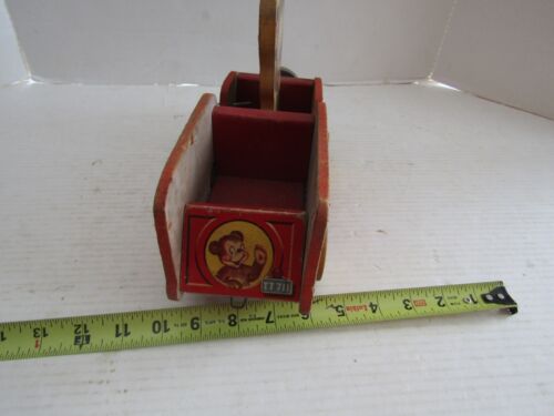 VINTAGE FISHER PRICE PULL TOY TEDDY TRUCKER #711 WOOD WOODEN PARTS RESTORE - Picture 6 of 6