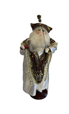 Hand Made in USA paper mache priest 16" doll includes stand vintage