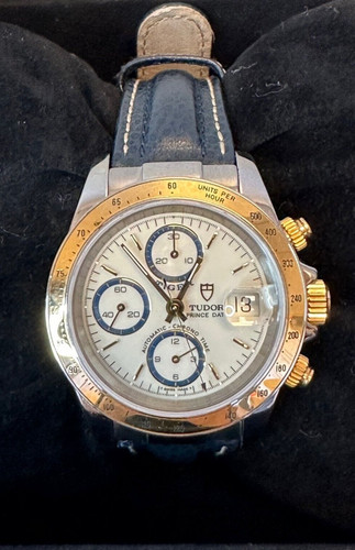 TUDOR Oyster Tiger Prince Date Chrono 40mm 79263P Two-tone Blue Accents Watch