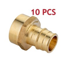 EFIELD 10 PCS Pex A 1"x1" Female NPT Adapter Expansion Brass Fittings ,No Lead