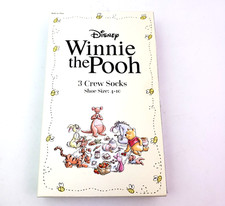 Disney Winnie The Pooh Womens Size 4-10 Multi Novelty Crew Socks 3Pk Gift Set
