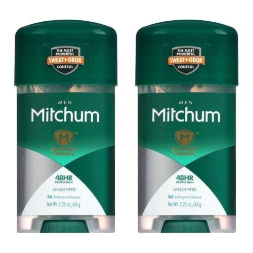 (2 Ct) Mitchum Men Gel Antiperspirant Deodorant, Unscented, 2.25 oz. - Picture 1 of 1