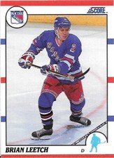 1990-91 Score #225 Brian Leetch New York Rangers HOF