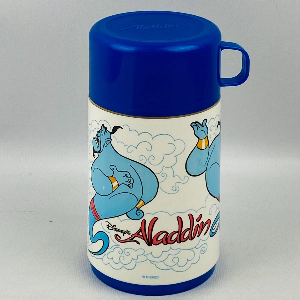 Vintage Disney's Aladdin Thermos Blue Genie 8oz Capacity