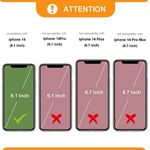 Crossbody Wallet Case für iPhone 14, RFID Schutz PU Leder Reißverschluss Schwarz - Bild 2 von 7