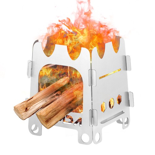 Lixada Folding Camping Stove Stainless Steel Wood Stove Portable Stove L3R7 - Picture 7 of 12