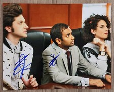 Aziz Ansari & Ben Schwartz Signed Parks And Recreation 8x10 Photo Comedians RAD