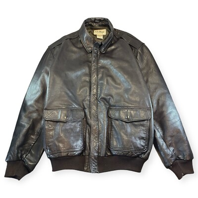 Vintage LL Bean A-2 Flight Flying Tiger Goatskin Leather Bomber 