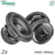 3000 Watts Bundle - 2x Timpano 10" Car Audio Subwoofer T1500-10 Dual 4 Ohm