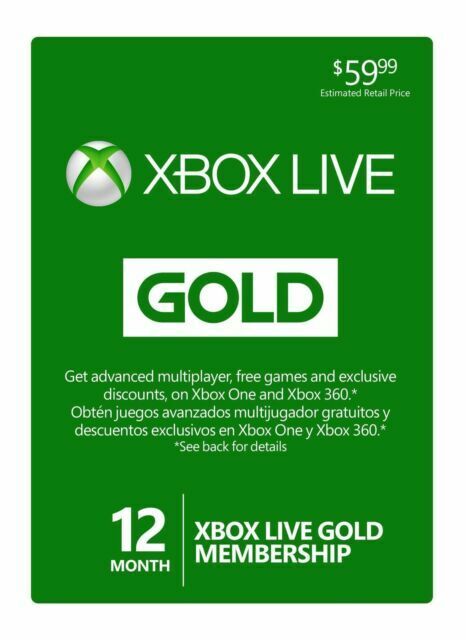 Microsoft Xbox Live 12 month Gift Card 59.99