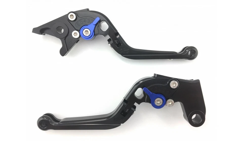 Paire Leviers Repliables Noir Bleu Pour HONDA CTX 700 CTX700 CTX-700 2014-2017 - Photo 2/4
