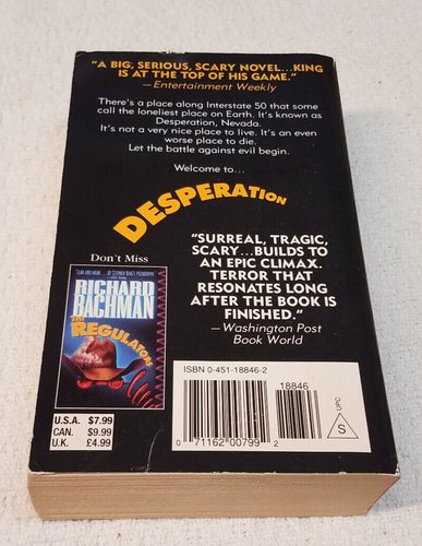 Desperation by Stephen King First Signet Printing Mass Market Paperback - Imagen 5 de 8