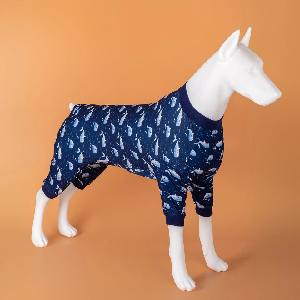 LovinPet Pijama Perro Grande Camisa Post Cirugía Elástica Grande Ropa para Perros Jammies Foto 4 de 4