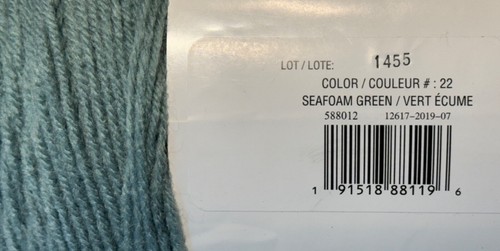 Craft Smart Never Enough Yarn Color Seafoam Green 716 yds 14.1 oz Acrylic - Picture 3 of 3