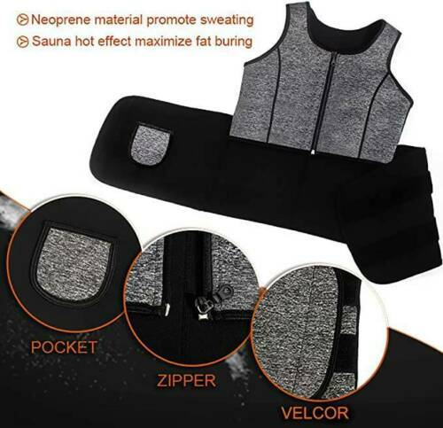 Men Neoprene Sweat Sauna Vest Body Shaper Corset Fat Burn Firm Control Shapewear - Picture 28 of 40