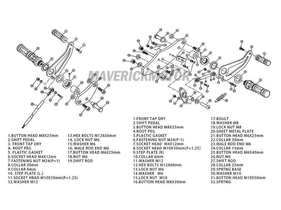 Controles de pie delantero de 2,16" para Kawasaki Vulcan 800 VN800A VN800B Classic 95-06 Foto 3 de 4