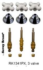 Savoy RK1341PX 3 Valve Rebuild Kit Chrome Plated Porcelain Handles