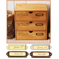 50Pcs Office Library File Drawer Tag  Label Holder Pull Handle 60 X 17mm