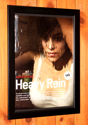 Heavy Rain PlayStation 4 PS3 Rare Promo Small Poster / Ad Page Framed