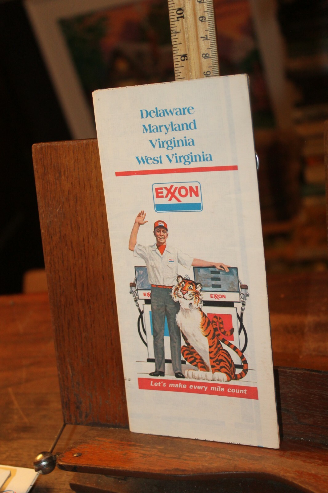 Vintage Travel Brochure Map Exxon Delaware Maryland Virginia West