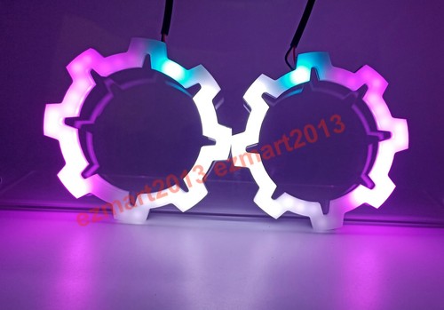Flow chasing RGB halo ring Polygon Octagonal Gear Dream color dynamic Flash DRL - Picture 18 of 18