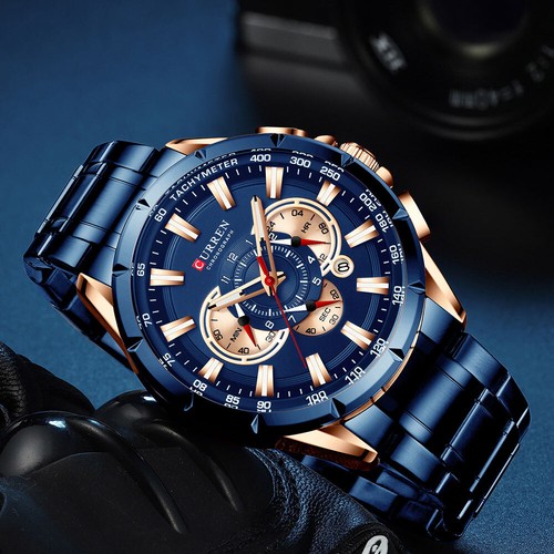 CURREN Sport Chronograph Men's Watches Luxury Stainless Steel Quartz Luminous AU - Picture 6 of 18