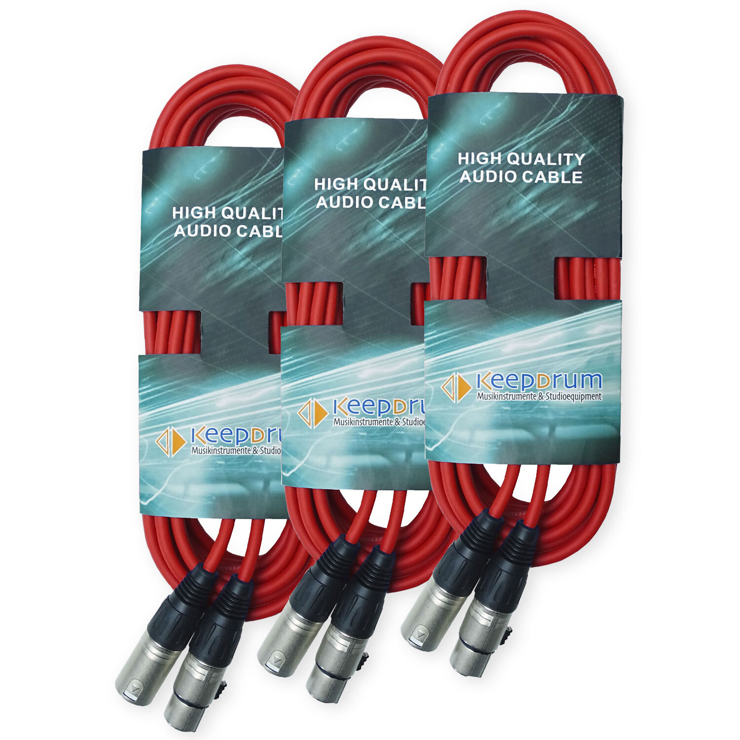 Thumbnail - Keepdrum Dmx Kabel Rot Lichtkabel 3-pol Xlr 6m 3 Stück
