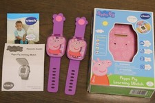 Two 2 VTech Peppa Pig Learning Watch Pink Purple Activity Games with Sound
