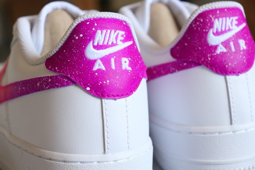 Nike Air Force 1 GS Gr. 38 Pink Lila Galaxy Neon Swoosh Custom Sneaker - Bild 4 von 4