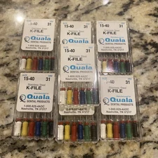 Quala Dental K-FILE - 31mm Size 15-40 Assorted - Endo K-files - 7 packs of 6 LOT