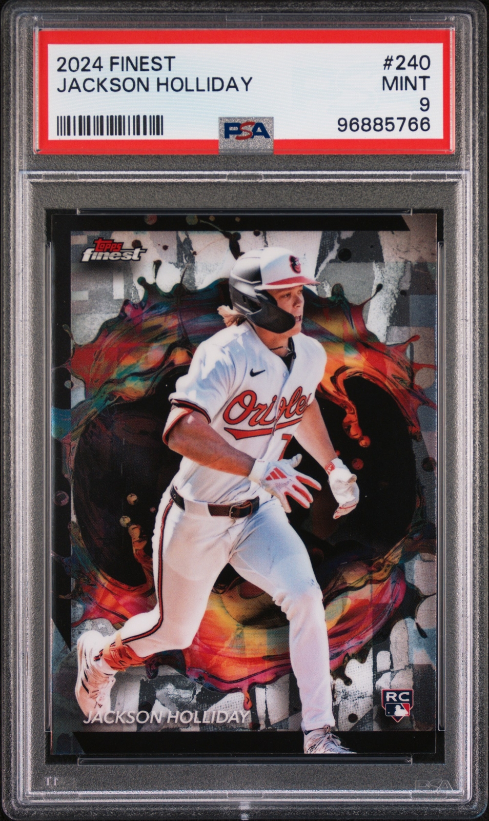 2024 TOPPS FINEST #240 JACKSON HOLLIDAY ROOKIE RC PSA 9