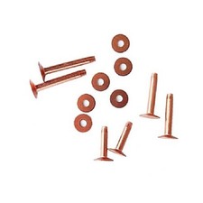 9 Solid Copper Rivets W/Burrs 1/2"-5/8"-3/4"-1"- 1-1/4" makes 10 complete sets