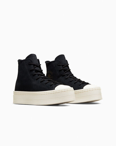 user_b2639e1cブラックM Converse Chuck Taylor AS Modern Lift Mono Suede Shoes