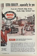 Mopar Car Parts Chrysler Corp Detroit Mich Accessories Vintage Print Ad 1953