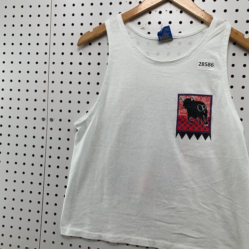 VTG 80s Ocean Pacific Tank Shirt White Single Stitch Surfer Youth Large 18x23 - Picture 4 of 19