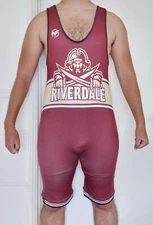Riverdale McLean Virginia wrestling singlet suit team issue XL grappling spandex