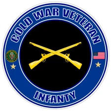 Cold War Veteran Infanty Bumper Sticker Military Vinyl Soldier Decal 5"
