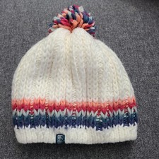 REI Teens Kids 7-14 Acrylic Knit Beanie with Pom Pom Logo SOFT Sherpa lined