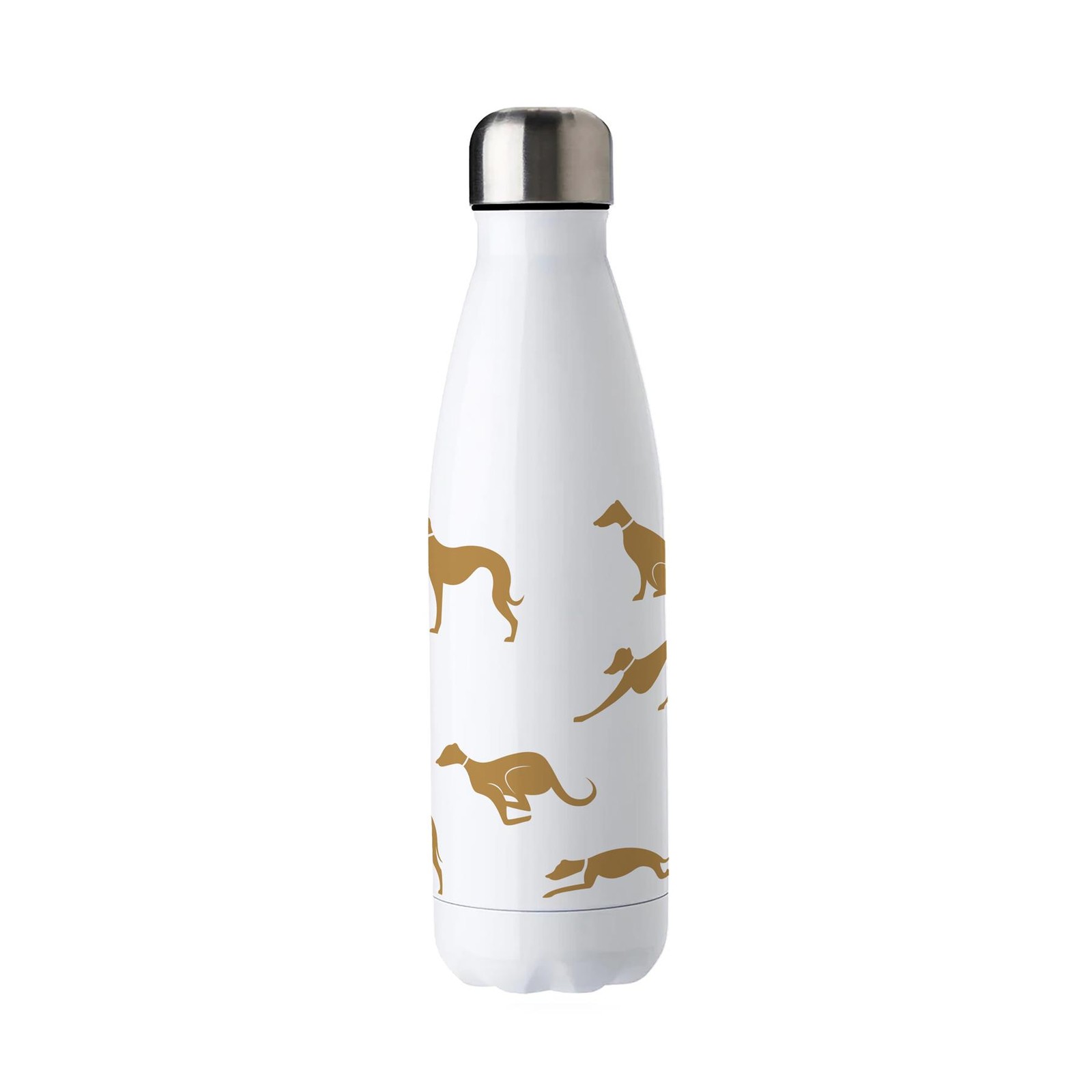 Whippet Print Metal Water Bottle - 500ml Dog Owner Gifts